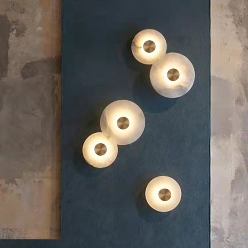 Home Office Background - Natural Stone LED Wall Lamp Gold