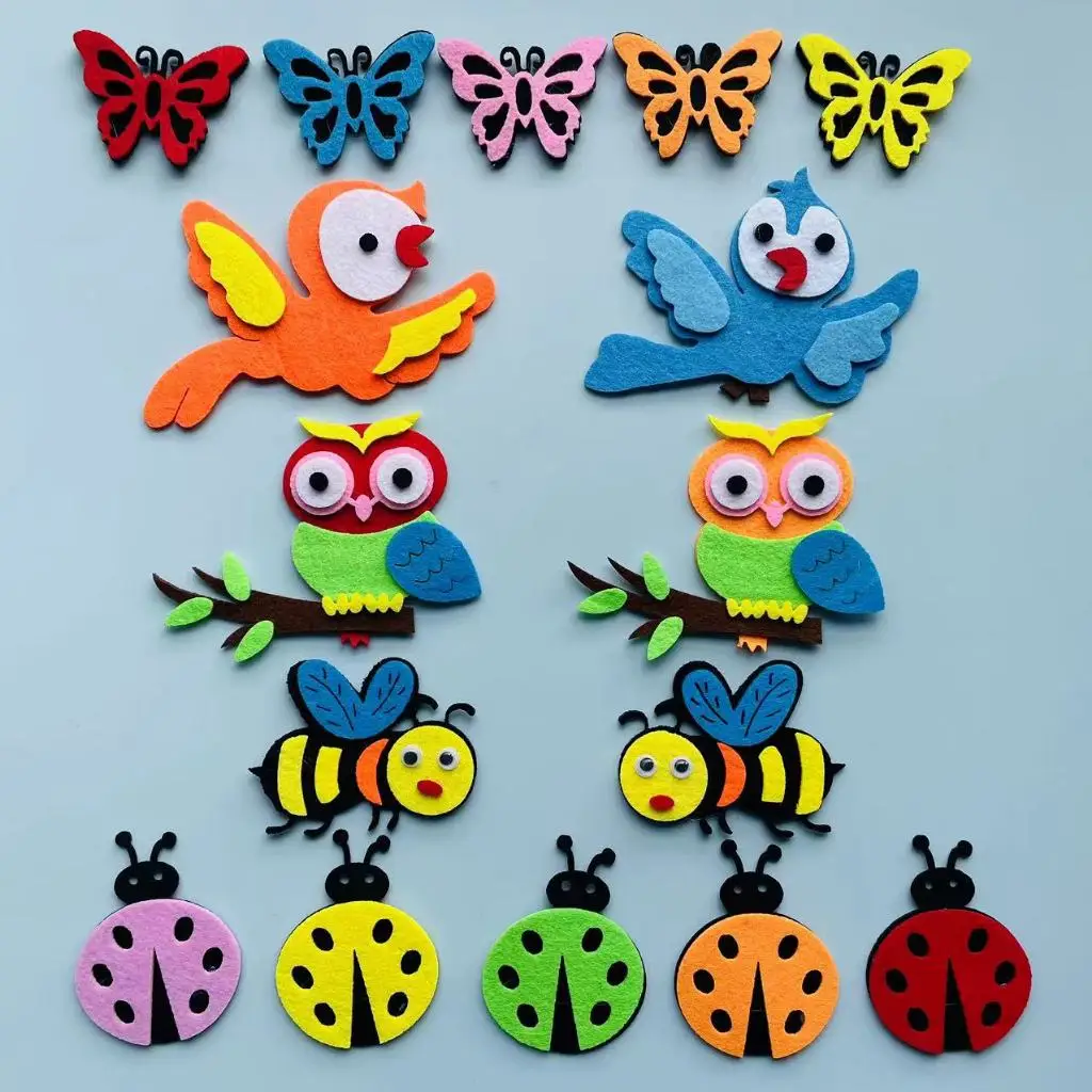Home Office Background - Felt animals Craft 3D Wall Decor