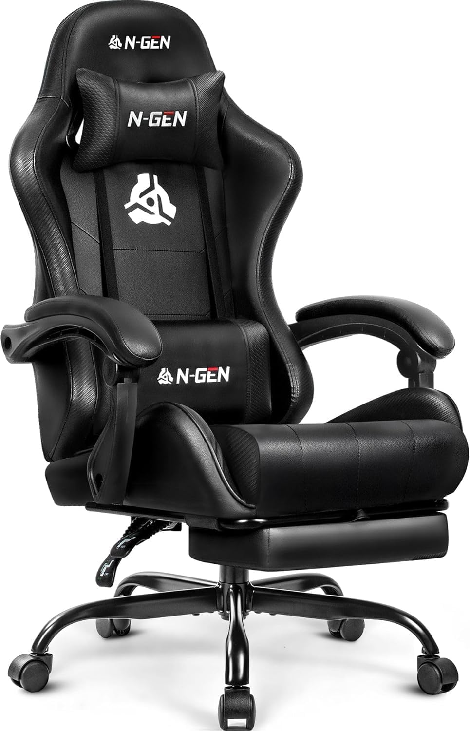 Home Office Desk - Gaming Chair with Footrest Lumbar Support