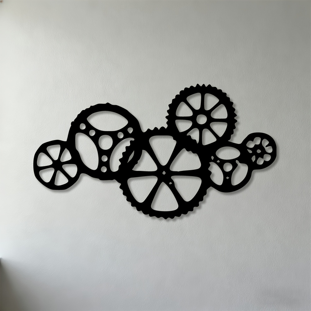 Home Office Industrial Style - CIFBUY Iron Wall Art 2D Gear