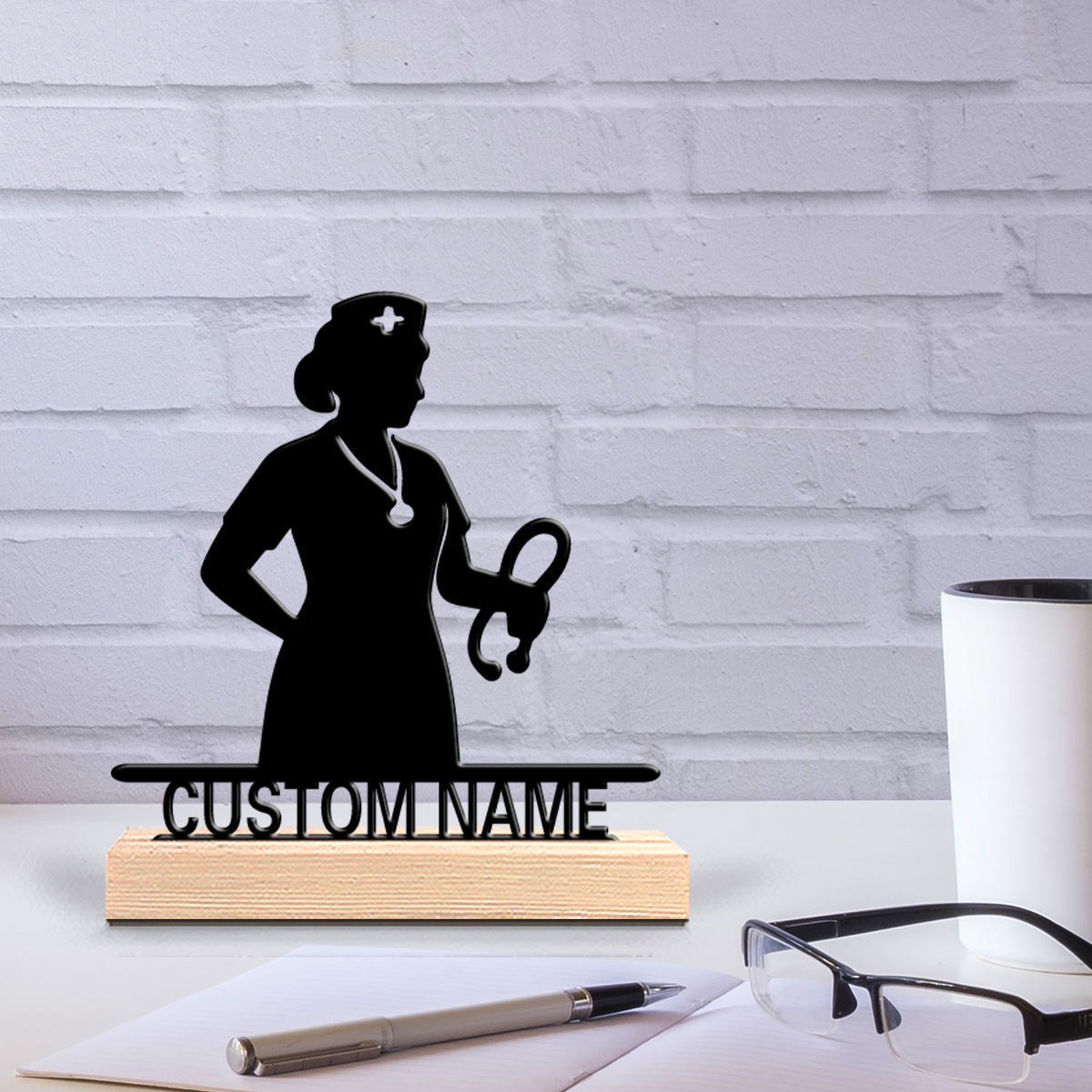 Home Office Industrial Style - 1pc Fun Personalized Custom nurse Wooden