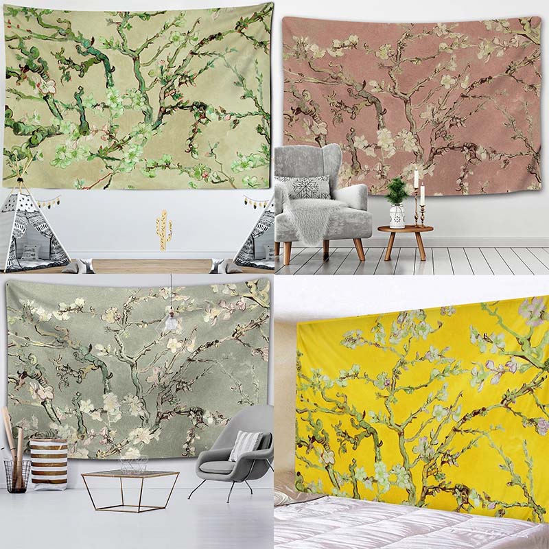 Home Office Background - Retro Oil Painting Floral Background Cloth