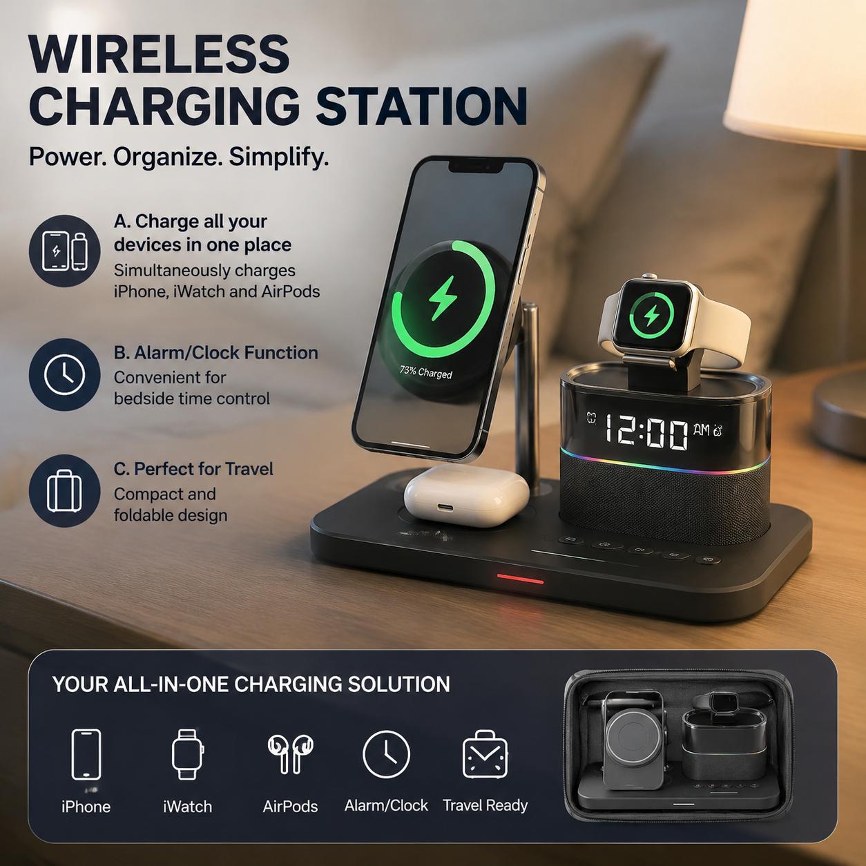 Magnetic Wireless Charging Sta - огляд і ціна Home Office Gadgets
