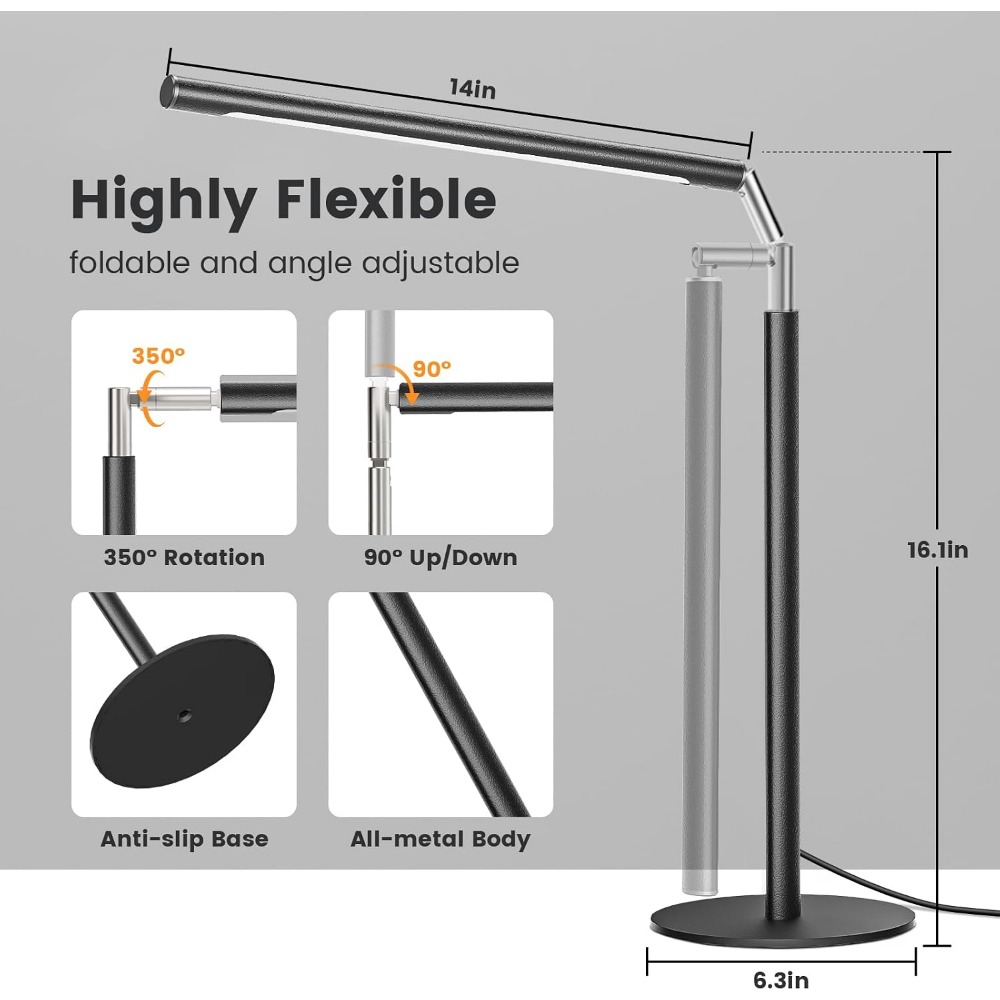 16 Inch Adjustable Metal LED D - огляд і ціна Home Office Desk