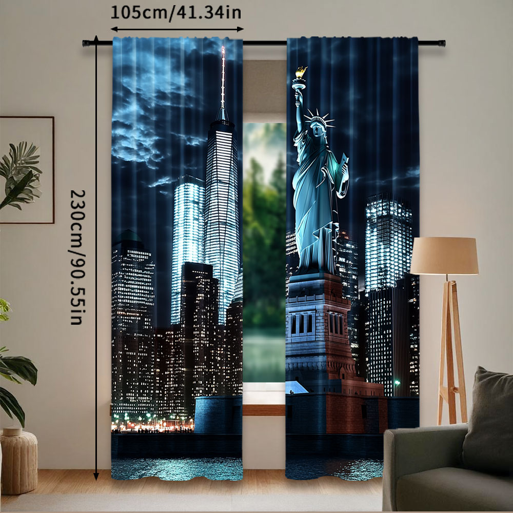 2Pcs Statue Of Liberty Curtain - огляд і ціна Home Office York