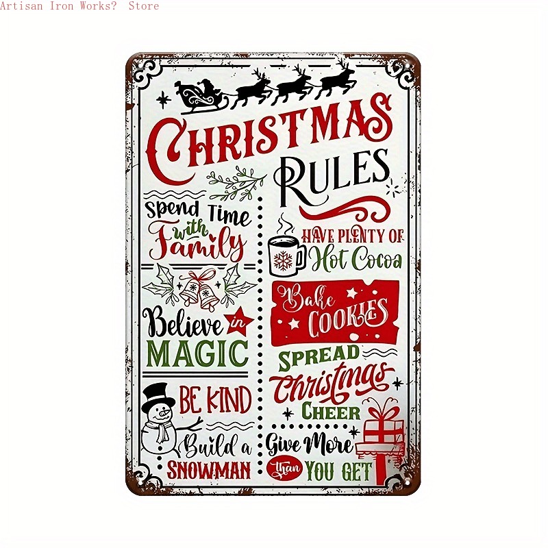 6pcs iron Christmas retro tin  - огляд і ціна Home Office Industrial Style