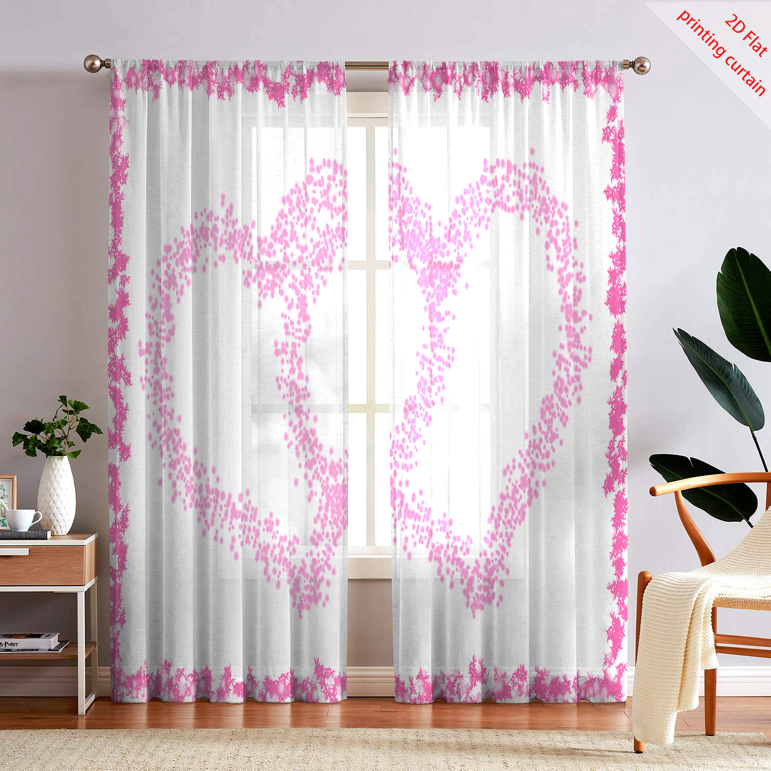 Heart Shaped Printed Transpare - огляд і ціна Home Office Windows