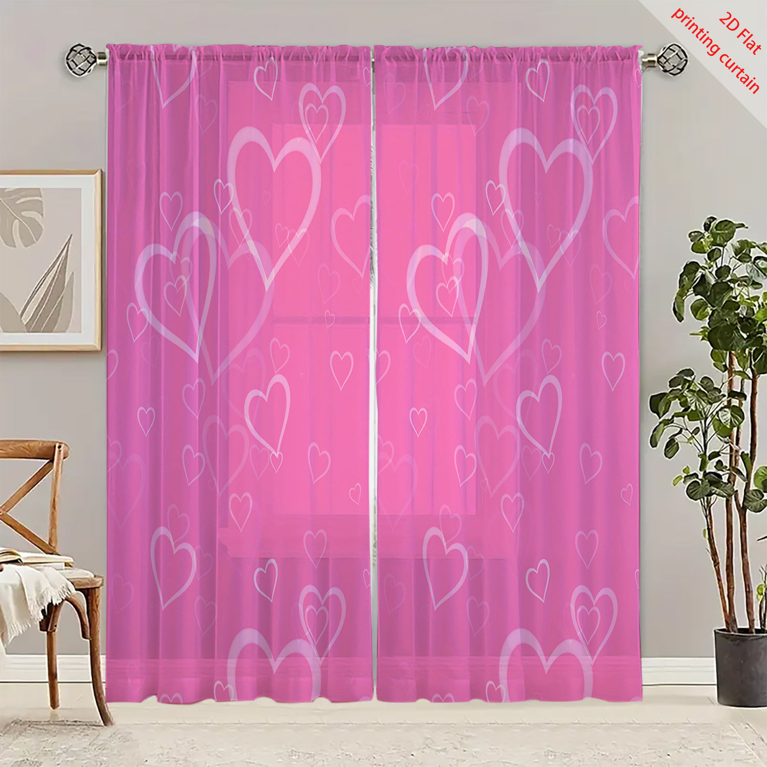 Heart Shaped Printed Transpare - огляд і ціна Home Office Windows