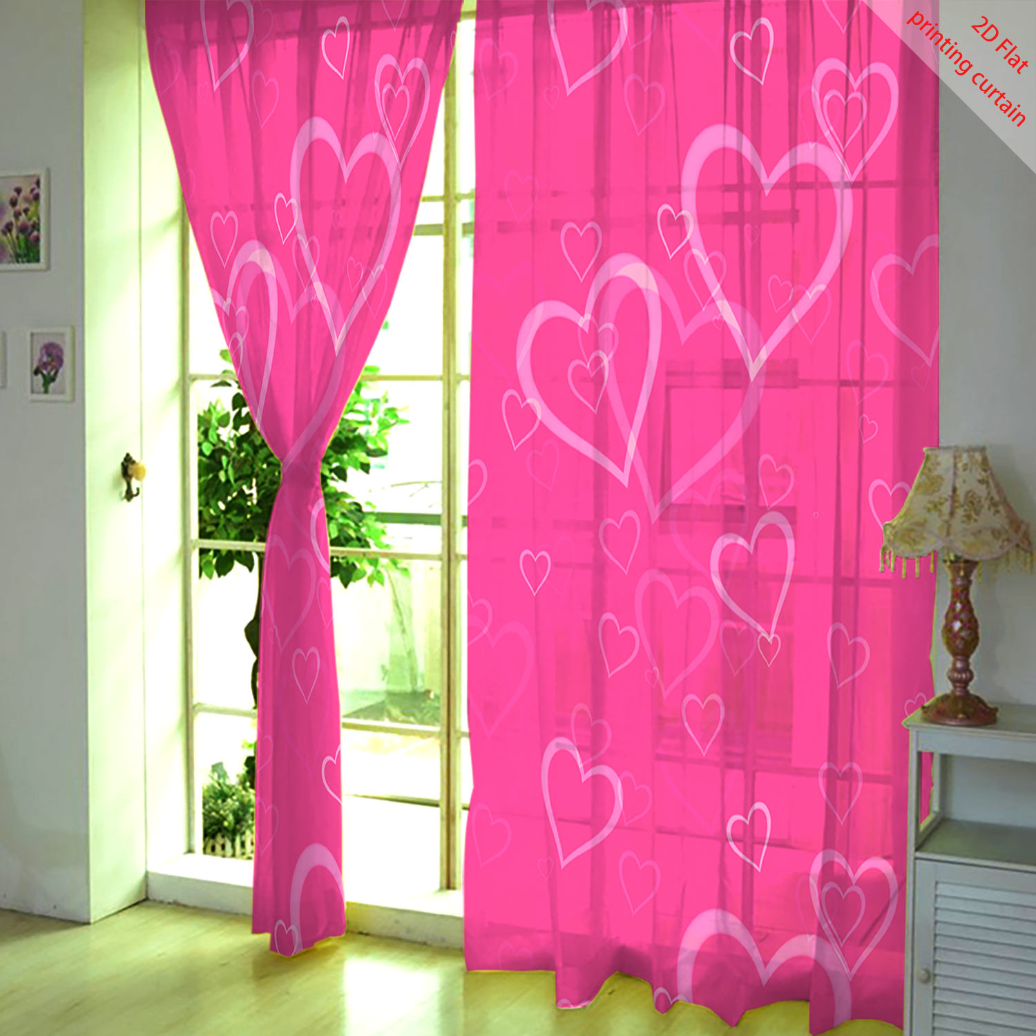 Heart Shaped Printed Transpare - огляд і ціна Home Office Windows