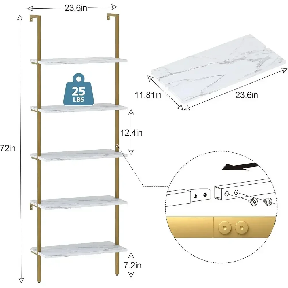 5-Tier White Marble Wall-Mount - огляд і ціна Home Office Industrial Style