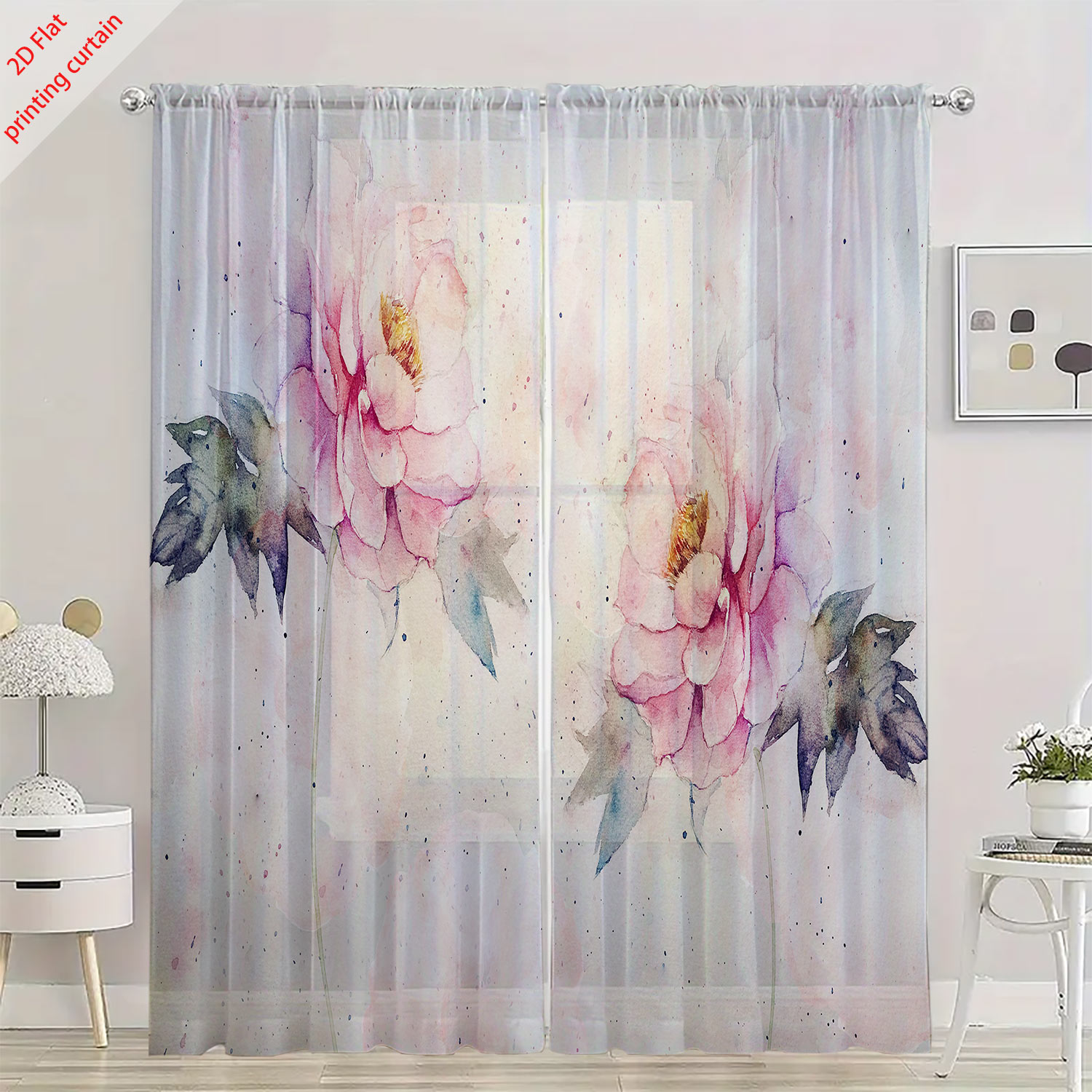 Pink tulip print transparent g - огляд і ціна Home Office Windows
