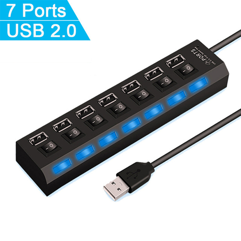 7 Port USB 2.0 Hub Splitter Fo - огляд і ціна Home Office Laptop
