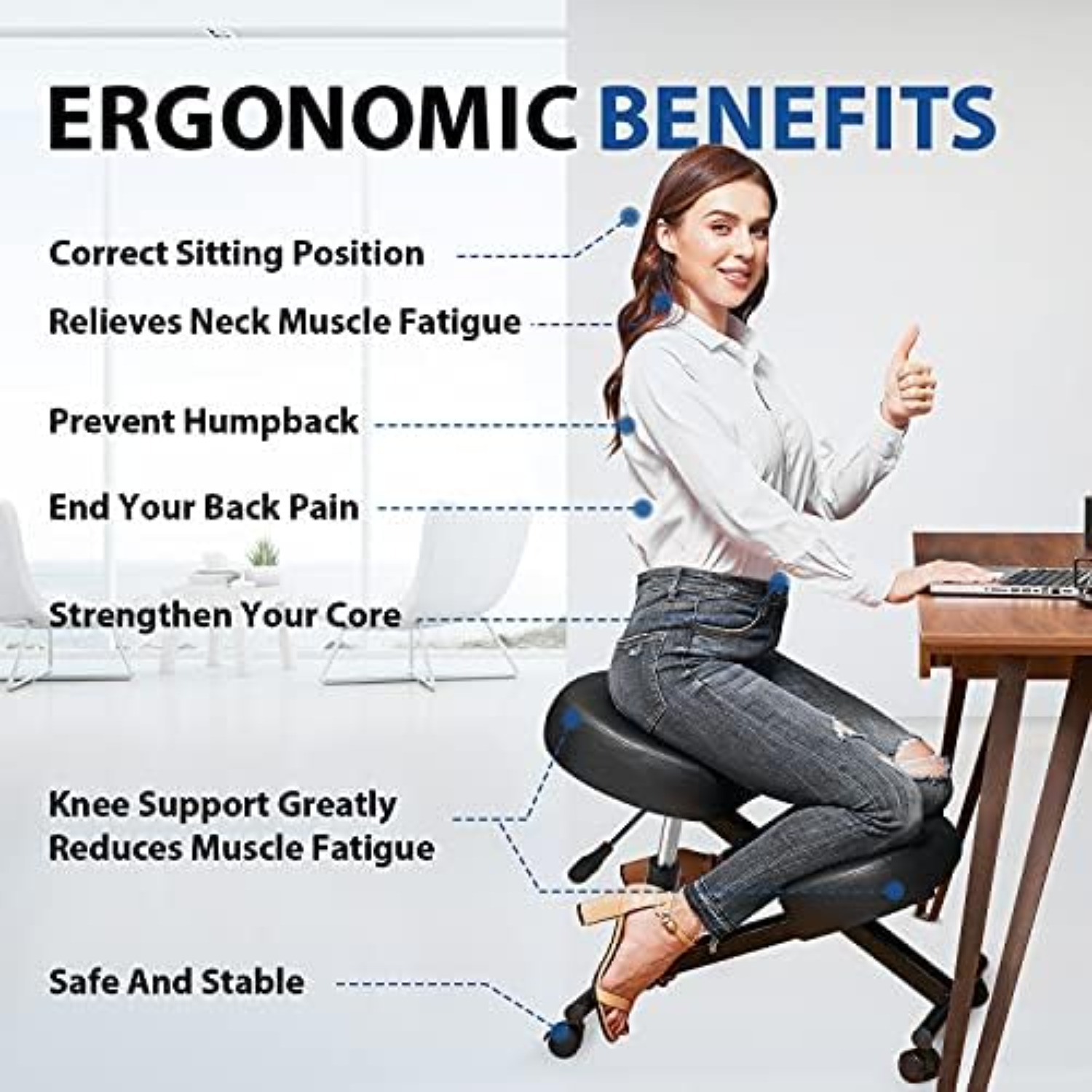 Kneeling Chair Ergonomic for O - огляд і ціна Ergonomic Office Chair