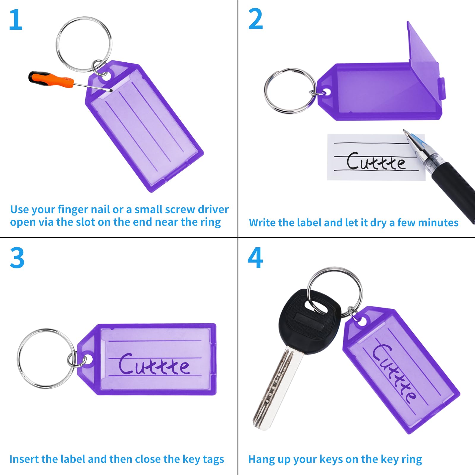 16 Pack Plastic Key Tags with  - огляд і ціна Home Office Windows
