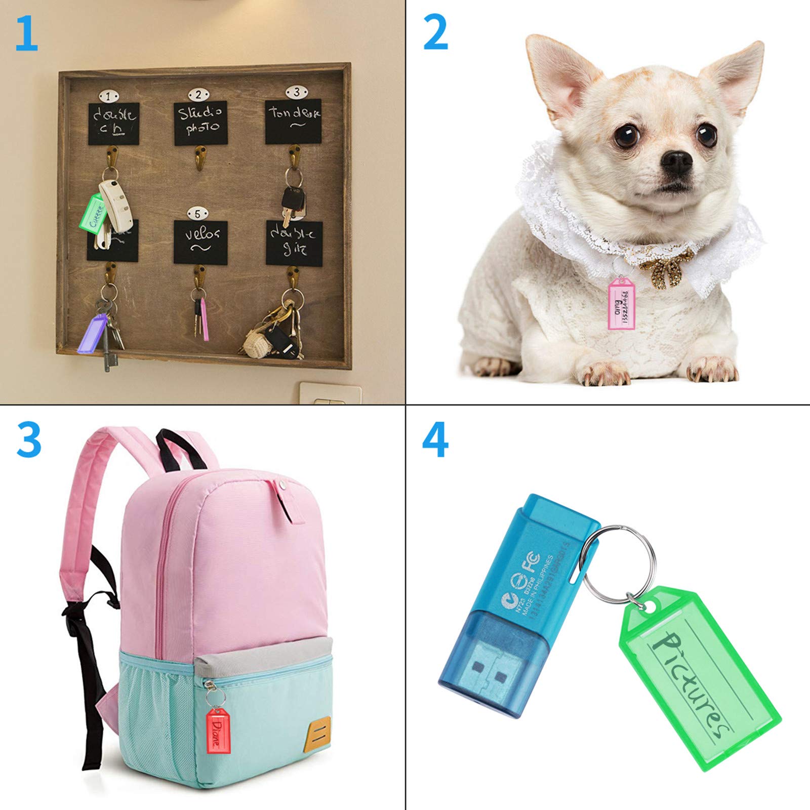 16 Pack Plastic Key Tags with  - огляд і ціна Home Office Windows