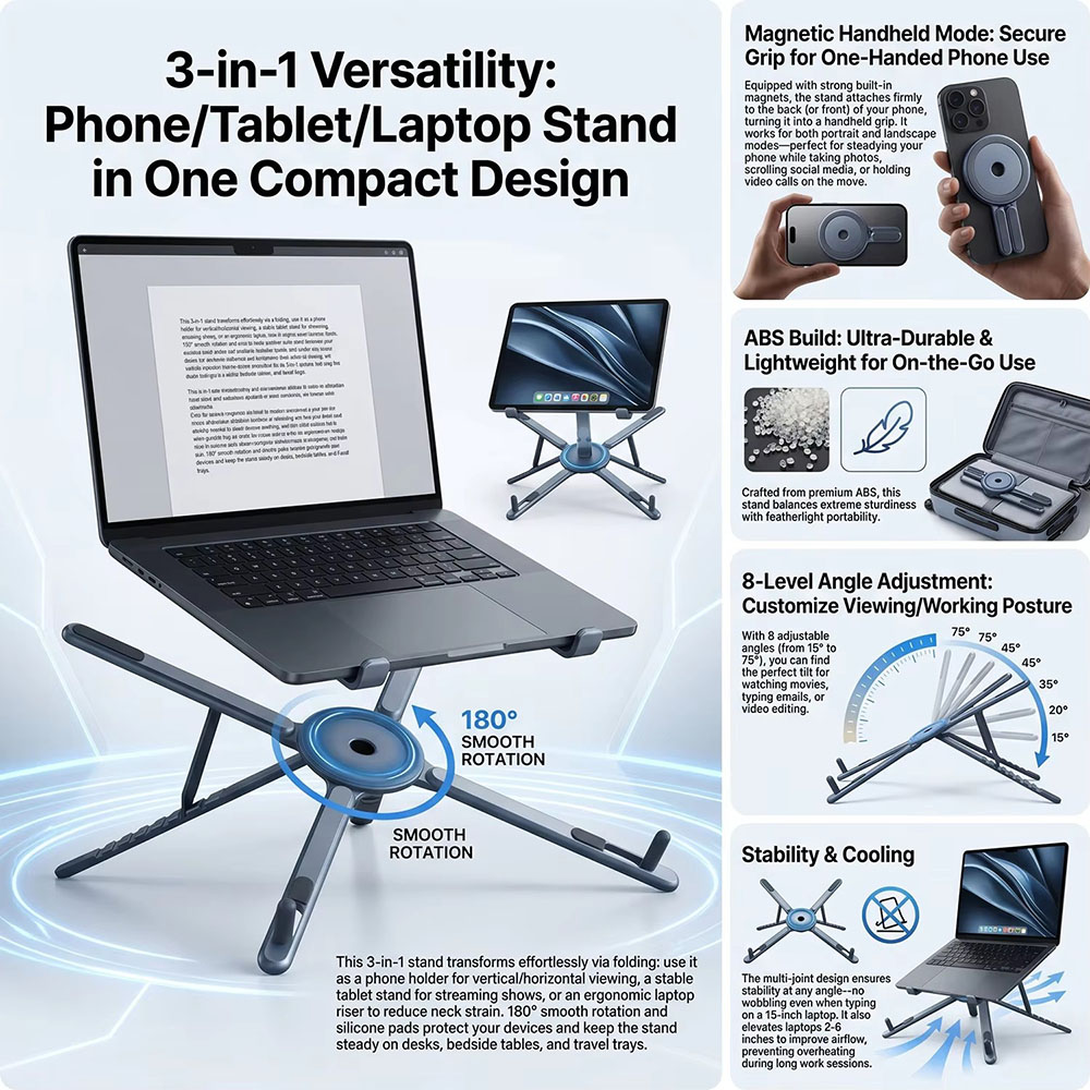 Portable Magnetic Phone Holder - огляд і ціна Home Office Laptop
