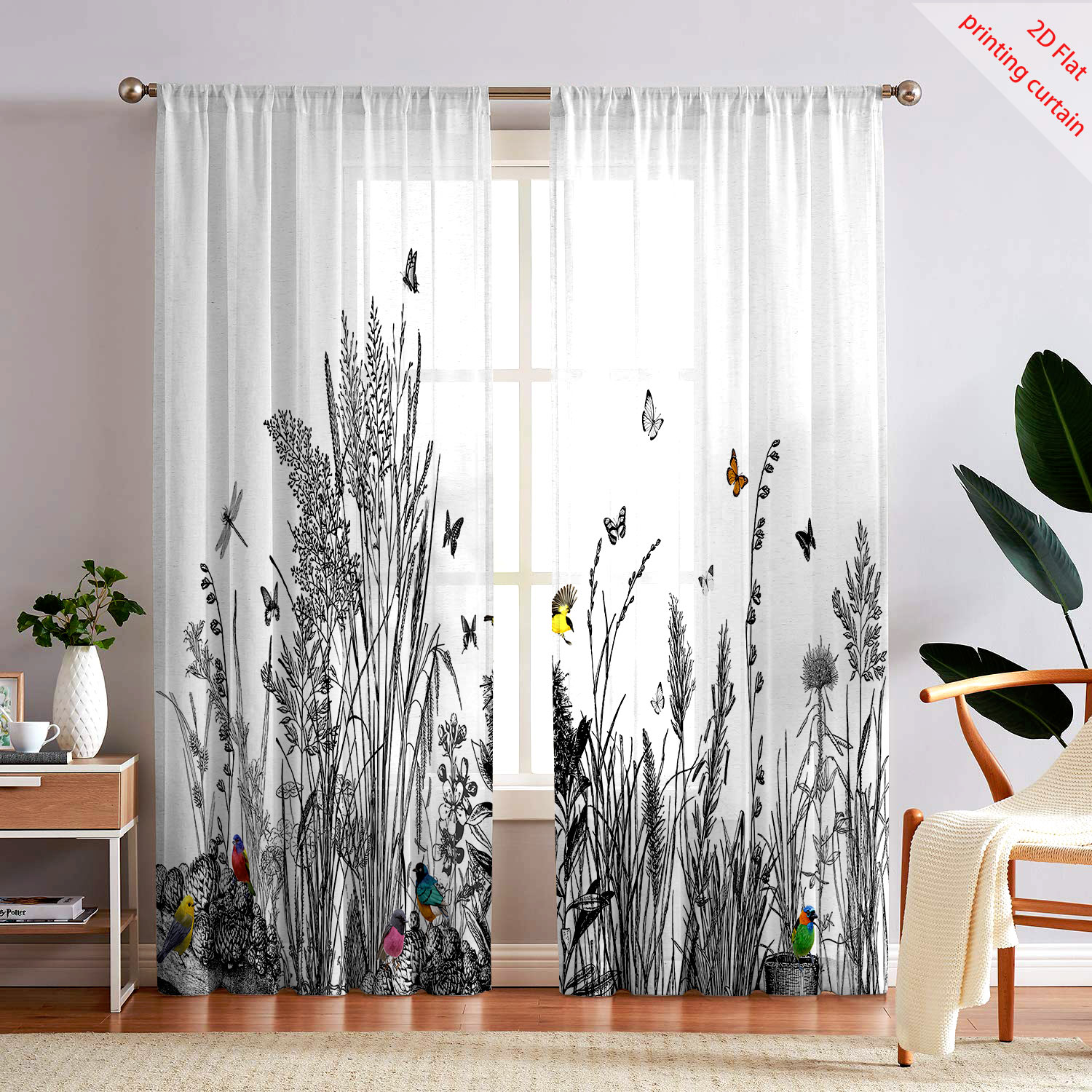 Plant Printed Transparent Scre - огляд і ціна Home Office Windows