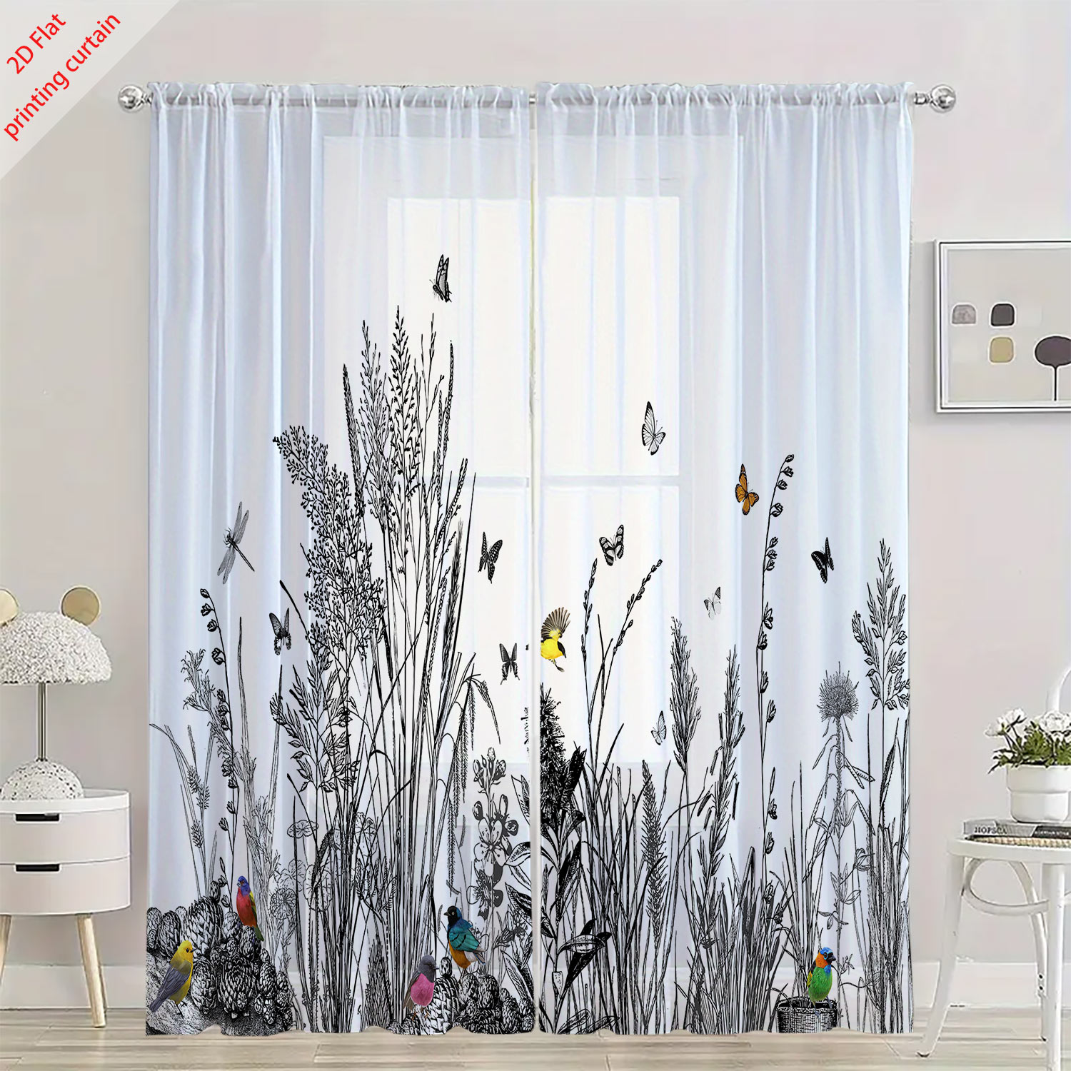 Plant Printed Transparent Scre - огляд і ціна Home Office Windows