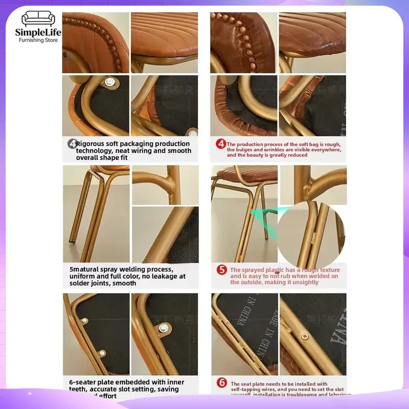 Iron Retro Dining Chair Indust - огляд і ціна Home Office Industrial Style